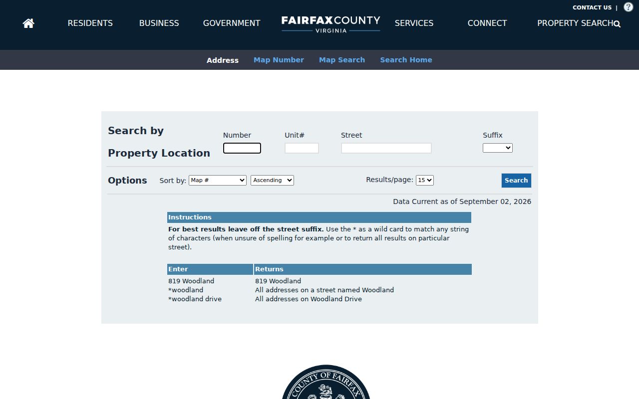 Centreville resident records iCare address search fields